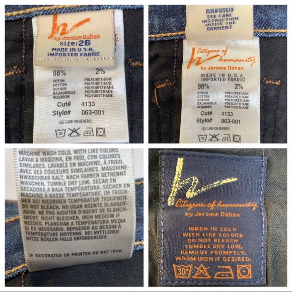 CITIZENS OF HUMANITY Kelly Low Waist Cropped Stretch Dark Wash Jeans 26 Vintage - Picture 4 of 8